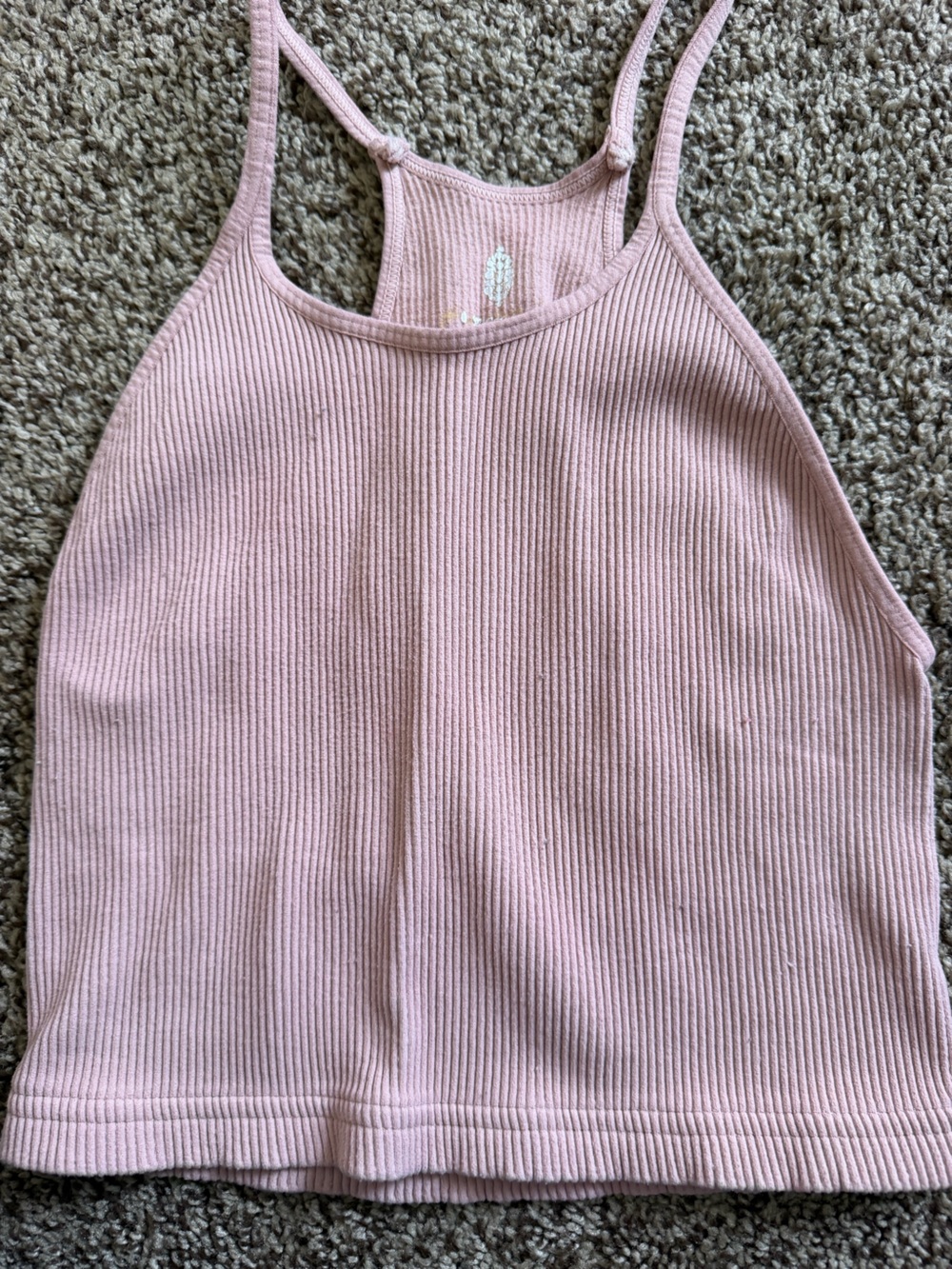 Free People Ribbed Scoop Tank in Light Pink